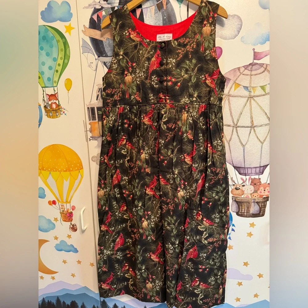 Vintage handmade winter cardinal jumper dress small - Picture 1 of 6